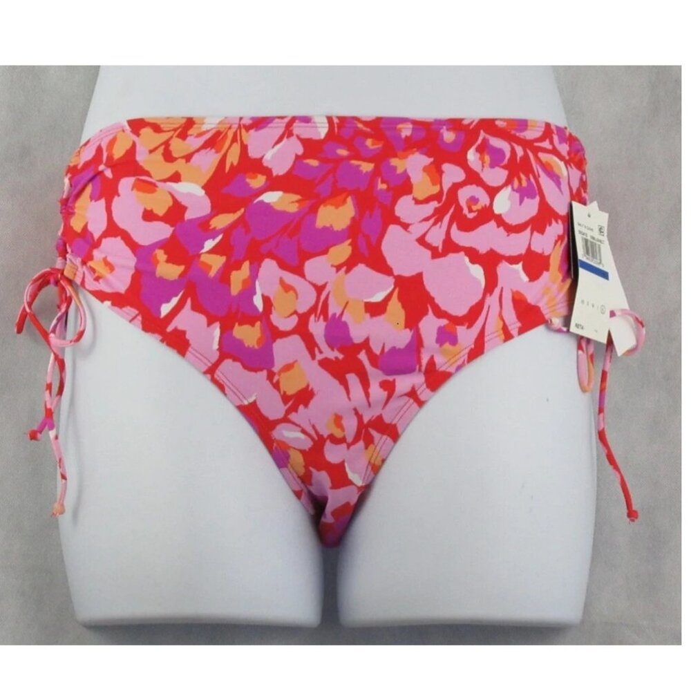 Salt + Cove Juniors High-Waist Side-Tie Bikini Bottom Swimsuit, Floral Multi, XL